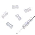 Irillerende aurora glaskralen in strikvorm voor handgemaakte DIY-sieraden en kettingen - 10g/Verpakking (ca. 45 stuks) / 4x8mm (Gat ca. 1mm) / Transparante Blauwe Coating