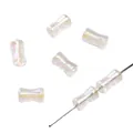 Regenboog transparante glazen kralen in bamboevorm voor doe-het-zelf sieraden maken - 10g/Verpakking (ca. 45 stuks) / 4x8mm (Gat ca. 1mm) / Beige