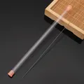 Extra-long beaded crochet needle with transparent storage tube for DIY jewelry making - 0.6mm (5 Pcs/Bottle)