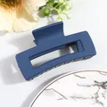 Marineblauer matter hohler rechteckiger Haarklammer mit 8,5 cm quadratischem Design - Blau