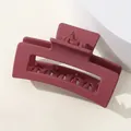 Matte dunkelrosa Haarklammer in rechteckiger Hohlform mit mattem Finish für Damen - Burgunderrot