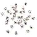Polierte silberne Metallglöckchen mit Ösen für DIY-Armbänder und Bastelzubehör - Ca. 6mm (300 Stück/Packung) / Silber