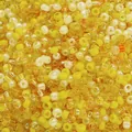 Mix of small yellow glass seed beads in bright yellow and amber for DIY jewelry making - 42# 6 Colors Mixed Seed Beads / 3mm (30g/Pack Approx 1000 Pieces) / Yellow Series