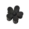 Matte black five-petal flower hair claw clip with a sleek frosted finish for women - Black