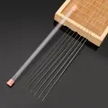Set of 10 long stainless steel beading needles in a transparent tube with pink caps - 0.3-0.9mm Full Set (7 Pcs/Bottle)