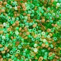 Mixed green and beige glass seed beads for DIY jewelry making with metallic and matte finish - 45# 8 Colors Mixed Seed Beads / 3mm (30g/Pack Approx 1000 Pieces) / Green System
