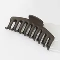 Classic coffee brown matte hair claw clip for women in a sleek durable shark jaw design - Dark Coffee