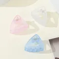 Three-piece matte hair claw set in pink, white, and blue with triangular hollow design - Fresh Color Triangle (376B)