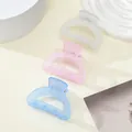 Three-piece set of matte mini hair claws in frosted white, pink, and blue colors - Matte Clear White Pink Blue Mix (218E)