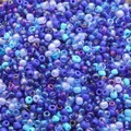 Mixed blue glass seed beads in deep blue and light blue for DIY jewelry crafting - 47# 6 Colors Mixed Seed Beads / 3mm (30g/Pack Approx 1000 Pieces) / Royal Blue Series