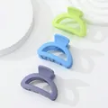 Three-pack small matte claw clips in neon green, sky blue, and lavender purple for girls - Neon Green Sky Blue Lavender Purple Mix (218H)