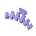 Macro detail of the lavender purple wavy hair claw clip with matte frosted texture - Violet