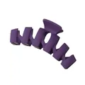 Macro detail of purple matte wavy claw clip showing elegant geometric curves and finish - Purple