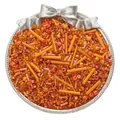 Mixed orange glass seed beads set in silver bow tray for DIY jewelry making - 59# Mixed Shape Loose Beads Set / 1.5-4.5mm (30g/Pack Approx 1000pcs) / Orange Series