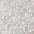 Assorted white glass seed beads and iridescent bugle beads for DIY jewelry making - 1# Ice Mist / 20g/Pack (Mixed Seed and Bugle Beads) / Clear White