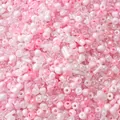 Assorted pink and white mixed glass beads in round and flat shapes for DIY jewelry making - 4# Pink Glaze Gel / 20g/Pack (Mixed Seed and Bugle Beads) / Light Pinkish White