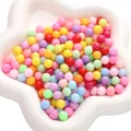 Cuentas redondas de plástico de colores para joyas DIY y relleno de cajas de macaron - Sin Agujero / 4mm (30g/Aprox. 800 Piezas/Paquete) / Multicolor