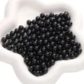 Cuentas redondas de plástico negro brillante a granel en una bandeja de cerámica blanca - Sin Agujero / 6mm (30g/Aprox. 260 Piezas/Paquete) / Negro