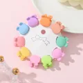 Detailed view of 10 mini bear hair clips in macabre candy colors on a display card - Bear Style (E)