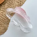 Close-up of a pink gradient cloud-shaped hair claw clip with a transparent resin finish - Pink