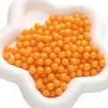 Cuentas redondas de plástico naranja vibrante en plato floral para manualidades y joyería - Sin Agujero / 8mm (30g/Aprox. 100 Piezas/Paquete) / Naranja