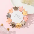 Set of 10 mini crown hair clips in Morandi colors on white display card - Crown Style (L)