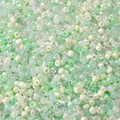 Mixed green and white glass seed beads for DIY jewelry making in various textures - 9# Emerald Sleep Ice / 20g/Pack (Mixed Seed and Bugle Beads) / Light Green and White