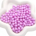 Cuentas redondas de plástico mate moradas para joyería DIY y artesanía en bandeja estrella - Sin Agujero / 8mm (30g/Aprox. 100 Piezas/Paquete) / Púrpura