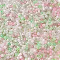 Mixed pastel glass seed beads for DIY jewelry in pink, green and white pearls - 10# Spring Flowers / 20g/Pack (Mixed Seed and Bugle Beads) / Pink and Green