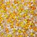 Mix of yellow orange white glass seed beads and tubes for DIY jewelry making - 14# Golden Rice Dew / 20g/Pack (Mixed Seed and Bugle Beads) / Amber White