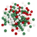 Faceted red, green, and white acrylic spacer beads for festive DIY jewelry making - 6mm (30 Pcs/Pack) / Solid Flat Beads Red/Green/White (#8)