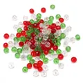 Faceted Christmas red green and clear beads for DIY handmade jewelry and craft accessories - 6mm (30 Pcs/Pack) / Transparent Flat Beads Red/Green/Clear (#9)