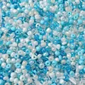 Mixed ice blue glass seed beads in various sizes for DIY jewelry and necklaces - 15# Crow Blue Rain / 20g/Pack (Mixed Seed and Bugle Beads) / Dark Blue White