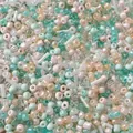 Mix of mint green, pink, and white glass seed beads for DIY jewelry and crafts - 16# Cobalt Dream / 20g/Pack (Mixed Seed and Bugle Beads) / Lake Blue Beige