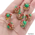 Gingerbread man 14x16mm alloy bead for DIY jewelry making and handmade earrings - Gingerbread Man Bead (#35) / 1 Piece (14x16mm)