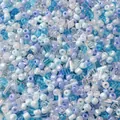 Blue and purple mixed glass seed beads and bugle beads for handmade DIY jewelry crafting - 18# Quiet Blue / 20g/Pack (Mixed Seed and Bugle Beads) / Haze Blue