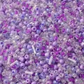 Mixed purple glass seed beads and tubes for DIY jewelry making and handcrafting - 19# Grape Frost / 20g/Pack (Mixed Seed and Bugle Beads) / Deep purple