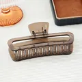 Transparante amberkleurige holle vierkante haarklem voor dik haar styling - donkergrijs