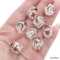Christmas snowman and snow house charms 14x16mm for DIY earring and bracelet crafts - Snowman Bead (#37) / 1 Piece (14x16mm)