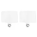Set of two white universal phone lanyard patches with reinforced metal eyelets - Clear