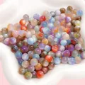8mm colorful resin cat eye beads with iridescent finish for DIY jewelry making - 20 Pieces Set / Random Mixed Colors