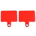 Set of 2 bright red durable phone tether tabs with reinforced metal eyelet - Red