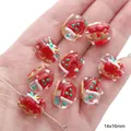 Christmas Santa Claus sleigh oval beads 14x16mm for DIY jewelry making and crafts - Christmas Hat Bead (#39) / 1 Piece (14x16mm)