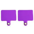 Set of two purple flexible phone lanyard patches with silver metal ring connectors - Purple