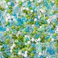 Mixed blue and green glass seed beads and bugle beads for DIY jewelry making - 23# Moss Jade / 20g/Pack (Mixed Seed and Bugle Beads) / Green Blue and White