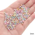 Mix di perline in conchiglia naturale da 3mm per creazione di gioielli fai da te - Stile Perlina Rotonda / 3mm (10 Pezzi) / Colori Misti Casuali