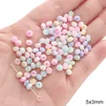 Mix di perline di conchiglia naturale 5x3mm colori macaron per gioielli fai da te - Stile Perla Abaco / 5x3mm (10 pezzi/confezione) / Colori Misti Casuali