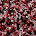 Polished mixed glass seed beads in red black white and pink for DIY jewelry making - 25# Ink Splendor / 20g/Pack (Mixed Seed and Bugle Beads) / Red & Black Series