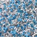DIY glass seed bead mix in sky blue, white and silver for handmade jewelry making - 26# Blue Crystal Silver / 20g/Pack (Mixed Seed and Bugle Beads) / Blue Silver White