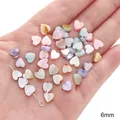 Mix van 6mm hartvormige schelpkralen in pastelkleuren voor DIY-sieraden maken - Hart Stijl (Verticaal Gat) / 6mm (10 Stuks) / Willekeurig Gemengde Kleuren